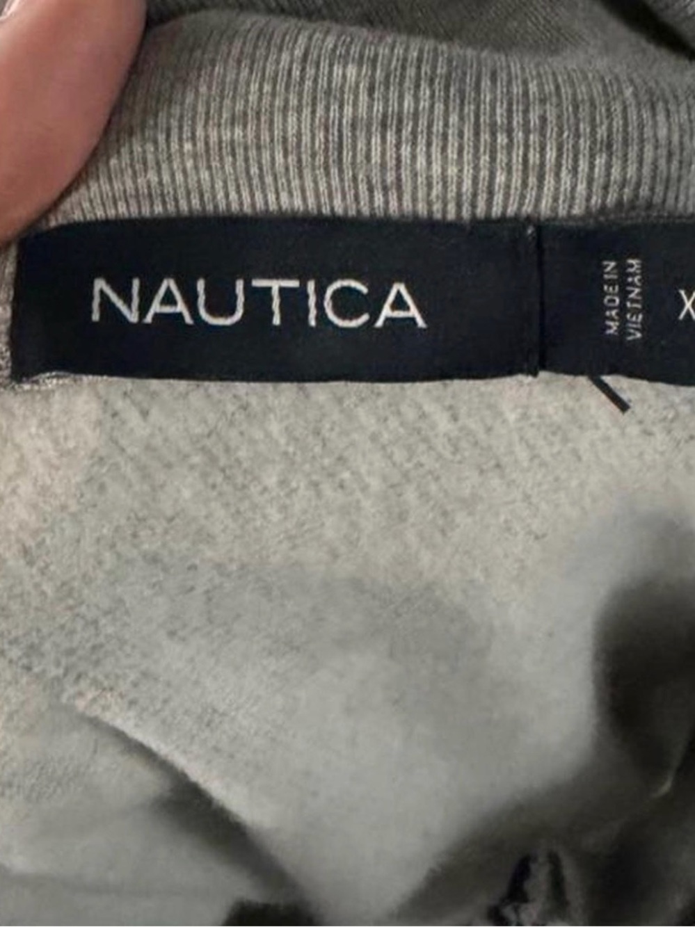 Nautica Men's Grey Grid Quarter-Zip Pullover - Picture 4 of 6